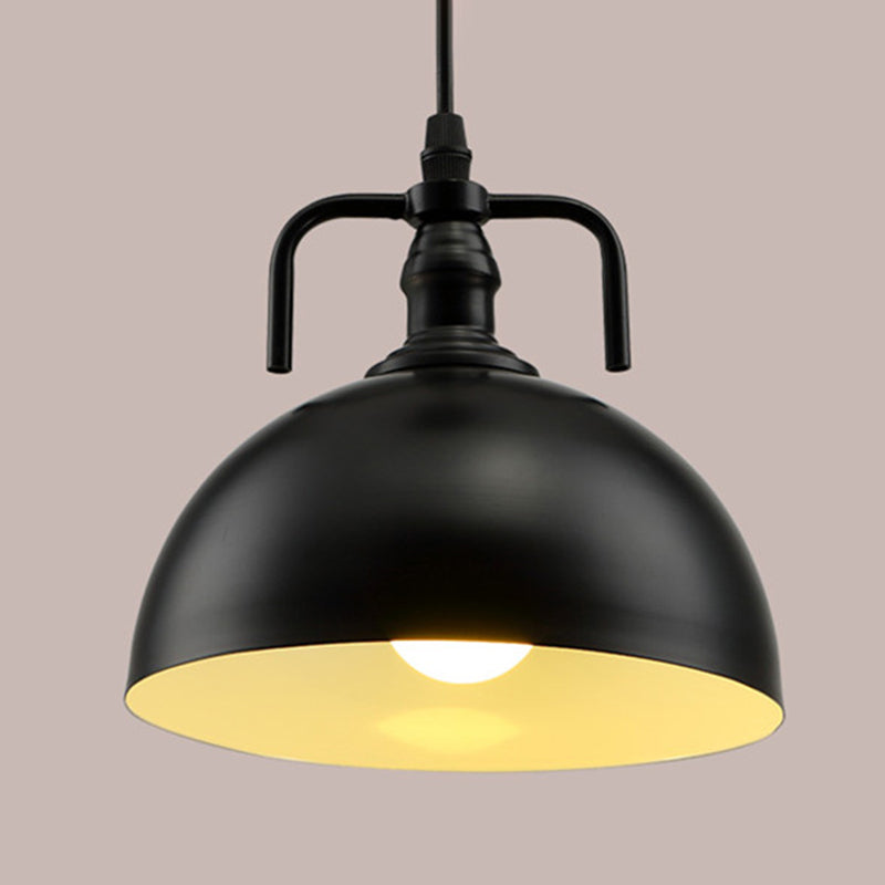 Vintage Single-Bulb Metallic Pendant Light - Pot Cover Design Restaurant Lighting Fixture