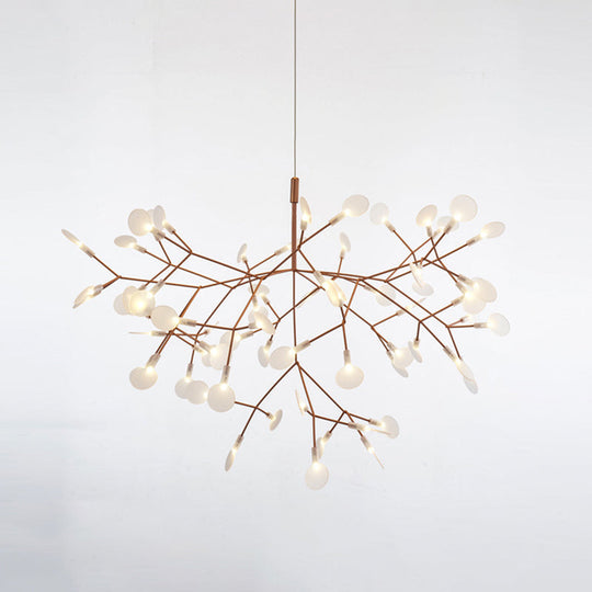 Firefly Led Ceiling Light In Rose Gold - Modern Acrylic Chandelier For Bedroom 45 /