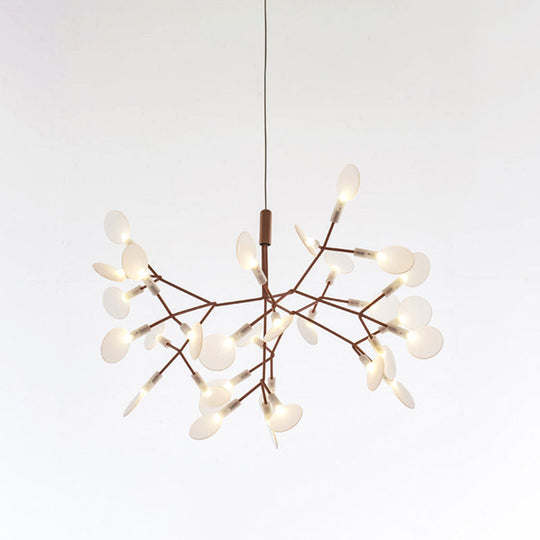 Firefly Led Ceiling Light In Rose Gold - Modern Acrylic Chandelier For Bedroom 30 /