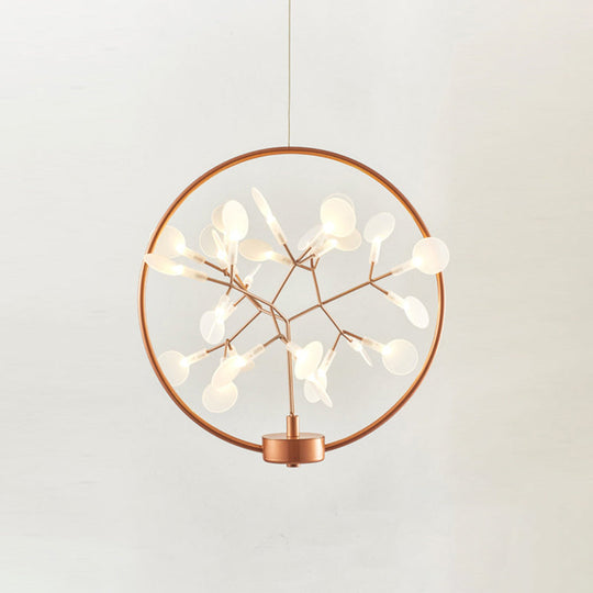 Firefly Led Ceiling Light In Rose Gold - Modern Acrylic Chandelier For Bedroom 27 /