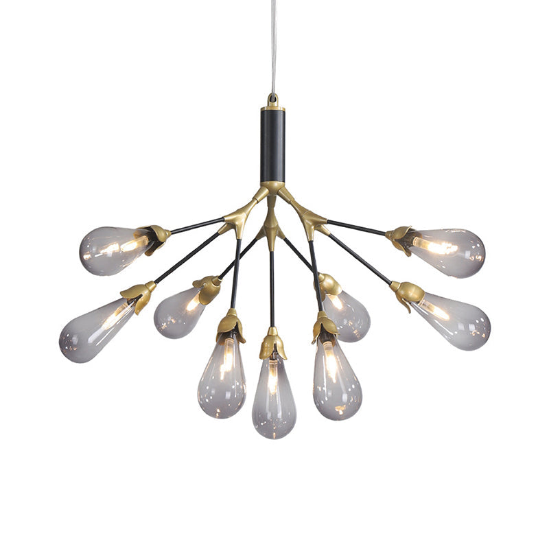 Modern Metal Branch Chandelier Pendant Light With Bulb-Shaped Glass - Minimalist Led Lighting 9 /