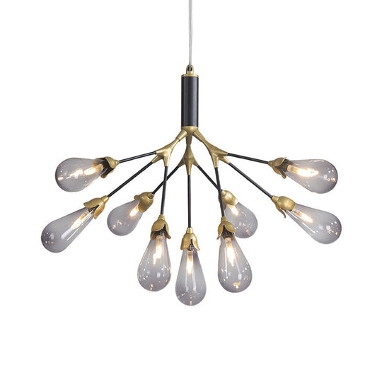 Modern Metal Branch Chandelier Pendant Light With Bulb-Shaped Glass - Minimalist Led Lighting 9 /