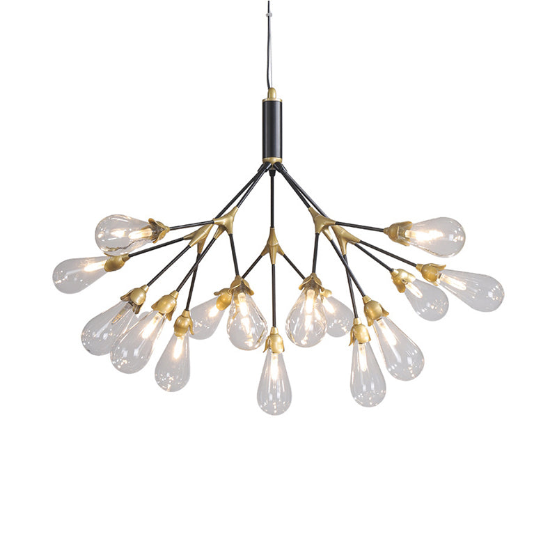 Modern Metal Branch Chandelier Pendant Light With Bulb-Shaped Glass - Minimalist Led Lighting 15 /