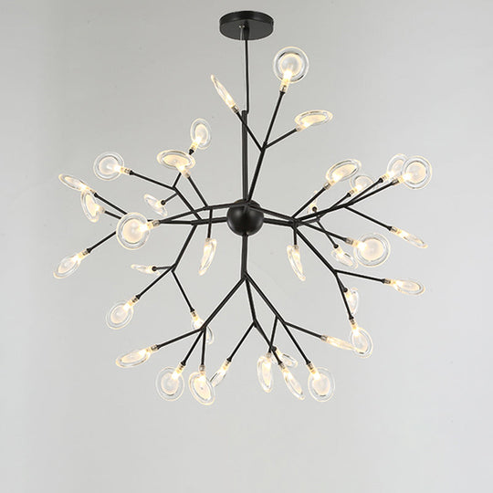 Sputnik Firefly Led Suspension Light - Acrylic Bedroom Chandelier Lighting 36 / Black