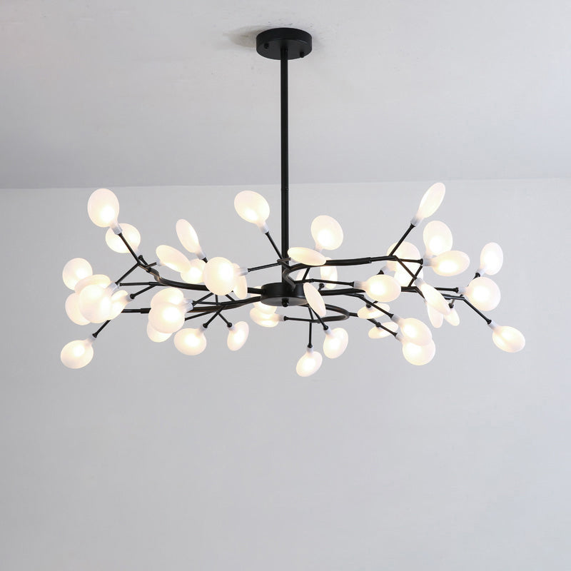 Firefly Led Acrylic Suspension Light - Nordic Style Chandelier Ideal For Living Room 45 / Black