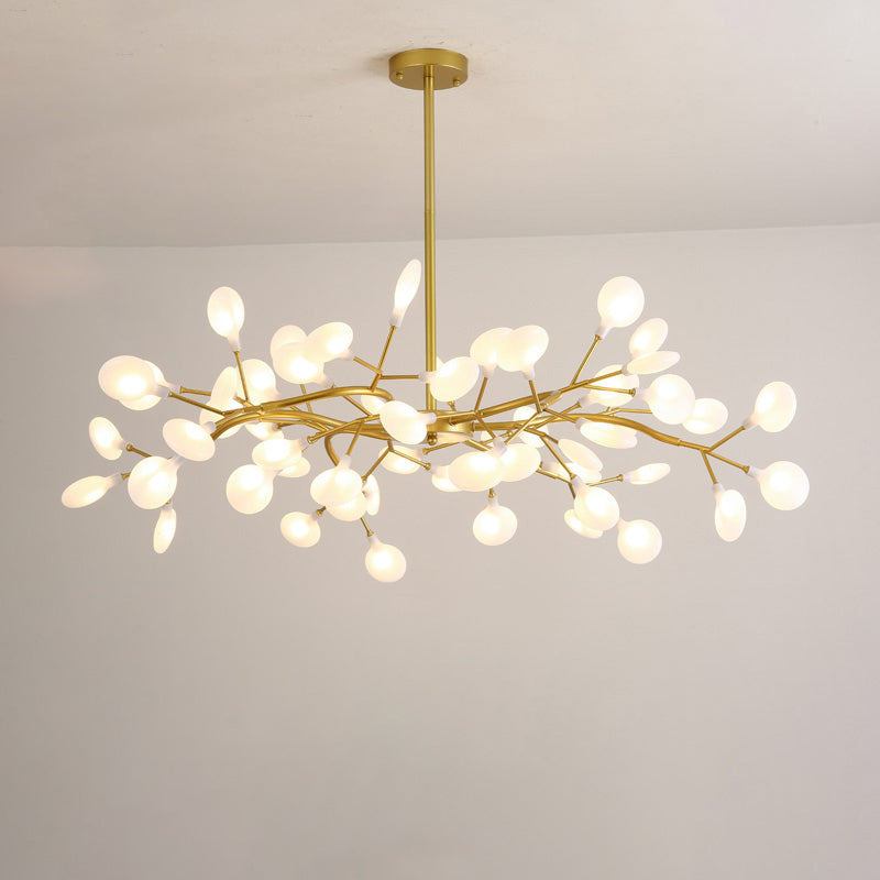 Firefly Led Acrylic Suspension Light - Nordic Style Chandelier Ideal For Living Room 63 / Gold