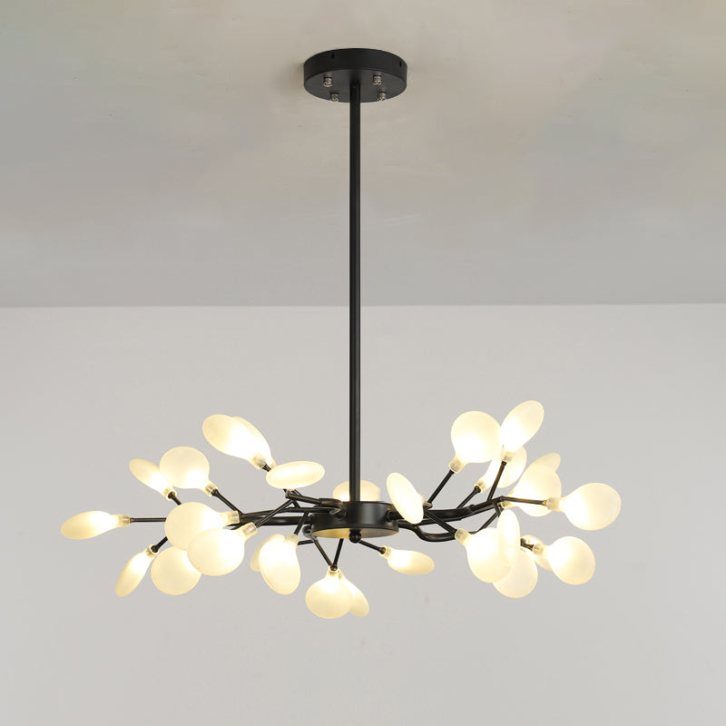 Metallic Minimalist Led Pendant Light - Branch-Inspired Living Room Chandelier 30 / Black