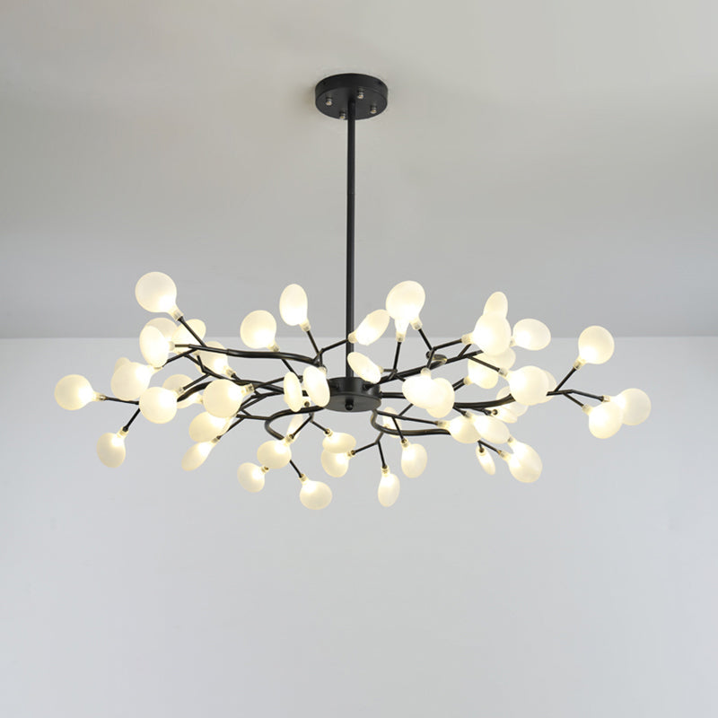 Metallic Minimalist Led Pendant Light - Branch-Inspired Living Room Chandelier 54 / Black