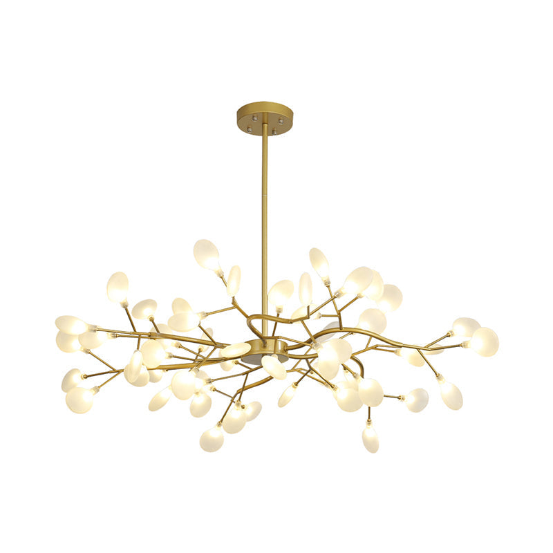 Metallic Minimalist Led Pendant Light - Branch-Inspired Living Room Chandelier