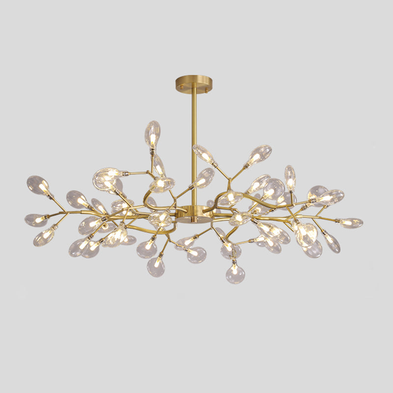 Led Tree Branch Ceiling Light: Postmodern Metallic Chandelier For Living Room 54 / Brass D