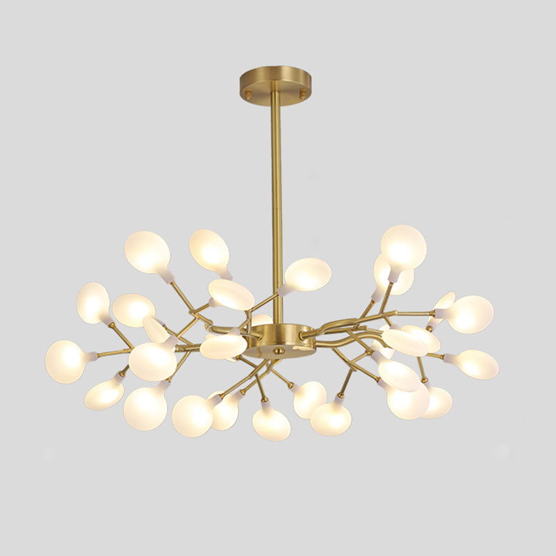 Modern Led Ceiling Chandelier: Tree Branch Design Metallic Finish 30 / Brass B
