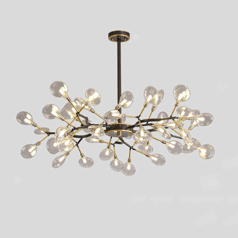 Led Tree Branch Ceiling Light: Postmodern Metallic Chandelier For Living Room 45 / Black D
