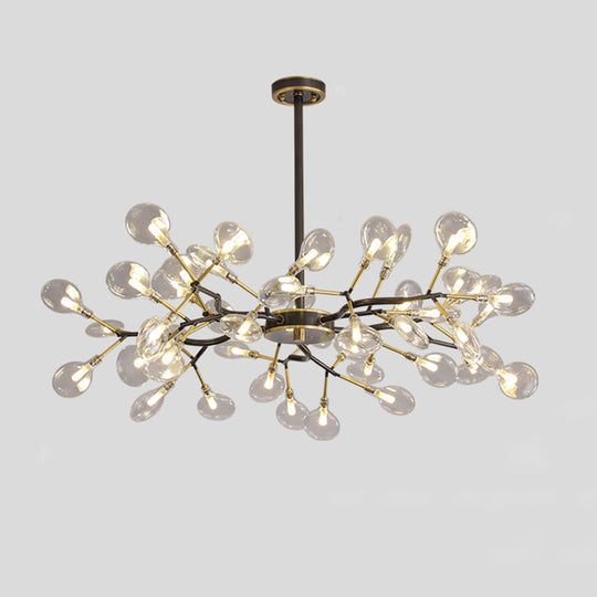 Led Tree Branch Ceiling Light: Postmodern Metallic Chandelier For Living Room 45 / Black D