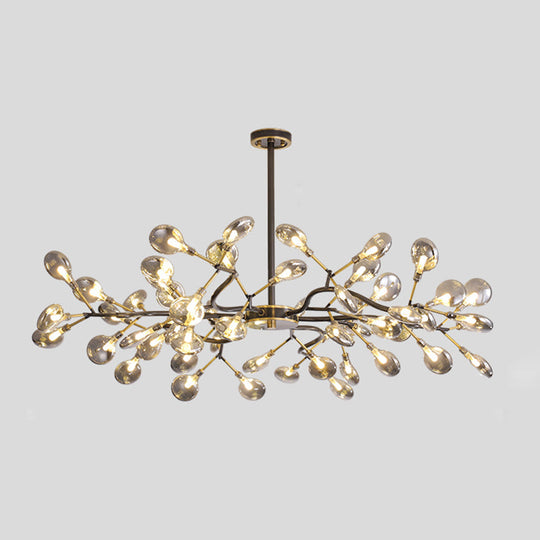Led Tree Branch Ceiling Light: Postmodern Metallic Chandelier For Living Room 54 / Black C