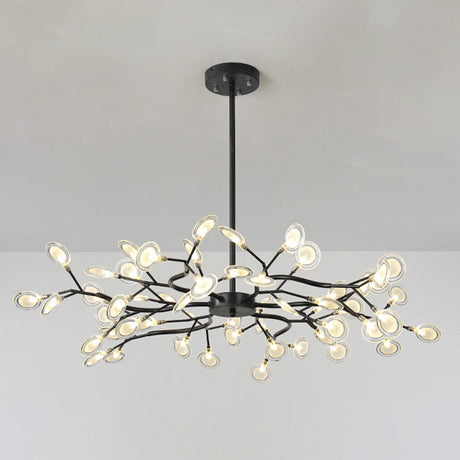 Modern Firefly Pendant Light For Living Room With Led Acrylic Design 54 / Black