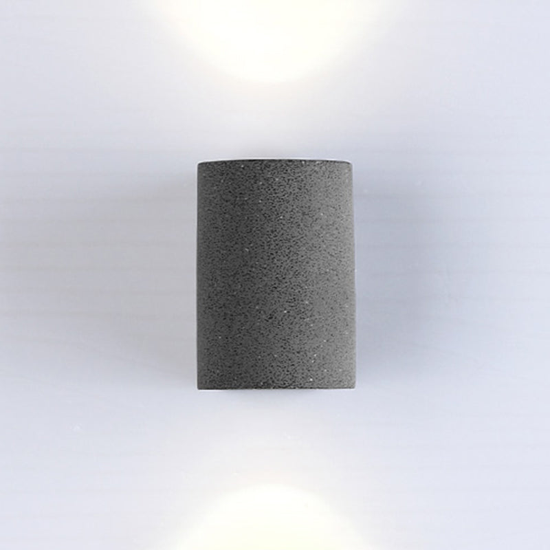 Minimalistic Led Wall Light: Half Cylinder Living Room Sconce With Cement Fixture