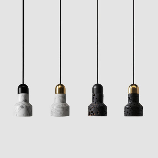 Luminaire suspendu en marbre nordique avec design inspiré de la lampe de poche
