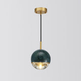 Minimalist Marble Pendant Light For Dining Rooms - Elegant Ceiling Fixture With Shaded Design Green