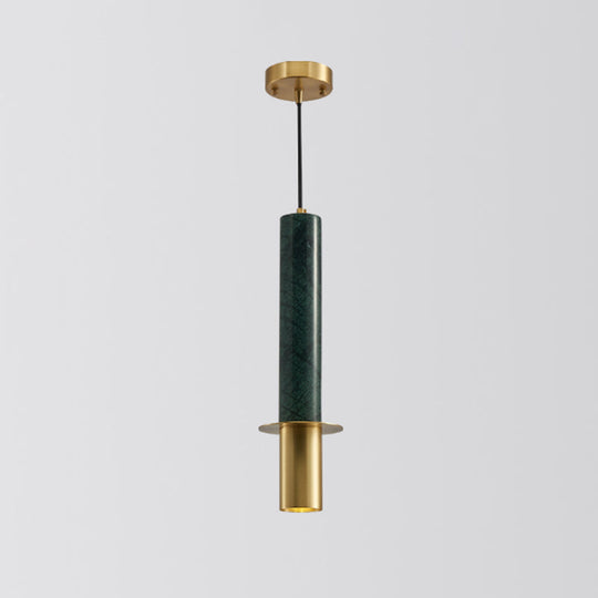 Minimalist Marble Pendant Light For Dining Rooms - Elegant Ceiling Fixture With Shaded Design Green