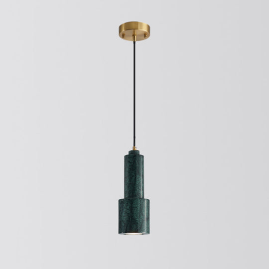 Minimalist Marble Pendant Light For Dining Rooms - Elegant Ceiling Fixture With Shaded Design Green