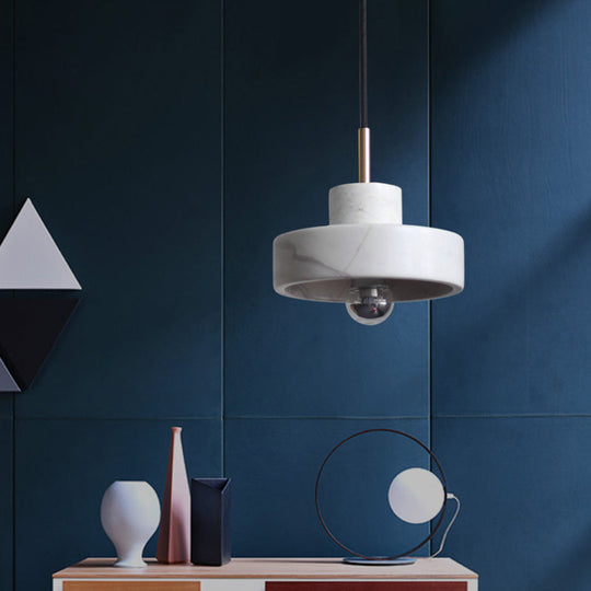 Minimalistic Stone Pendant Ceiling Light - White