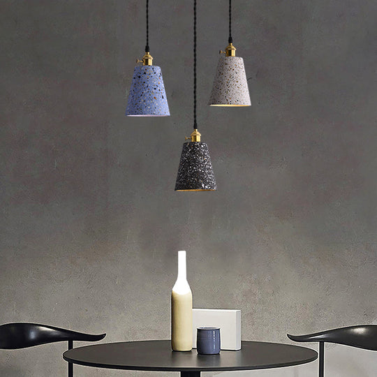 Minimalistic Terrazzo Pendant Light For Dining Room Ceiling - Geometric Design 1 Head