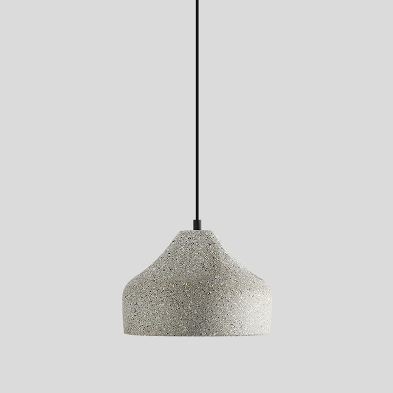 Sleek Single Pendant Light With Geometric Design Cement Finish For Modern Restaurant Ceilings Grey /