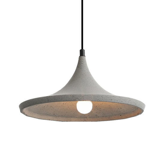 Sleek Grey Cone Suspension Pendant Ceiling Light For Dining Room