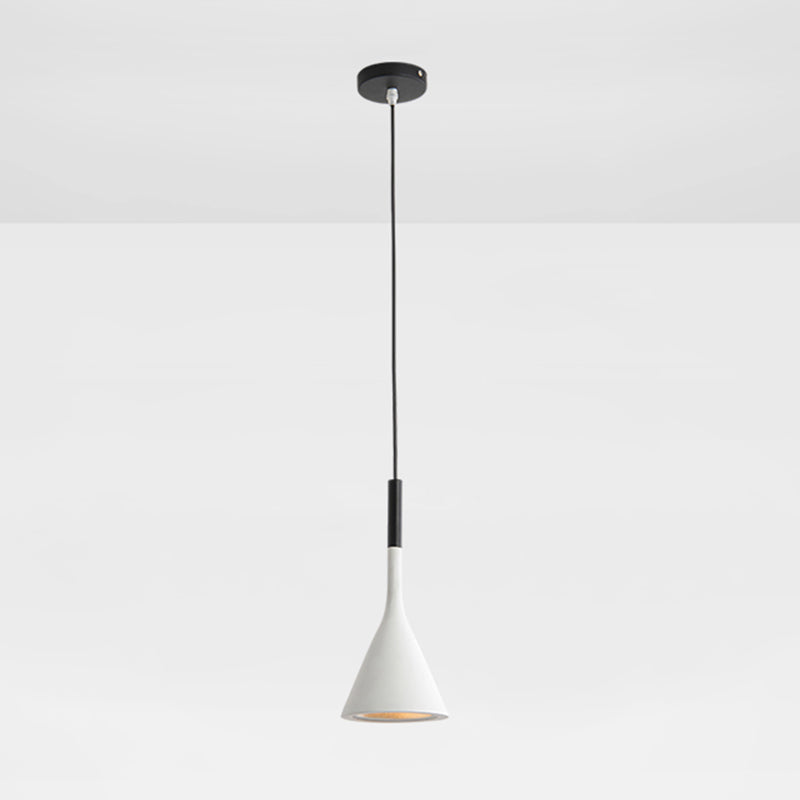 Modern Resin Geometric Hanging Lamp With 1 Bulb - Bedroom Ceiling Lighting White