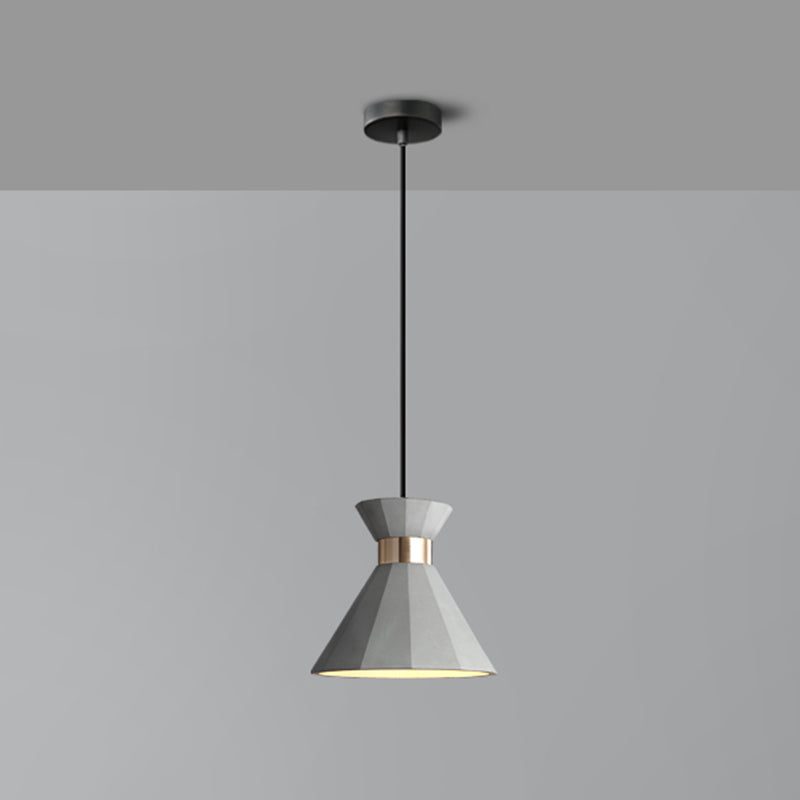 Nordic Castle Mermaid Pendant Light - Single-Bulb Cement Suspension Fixture For Bedrooms Grey