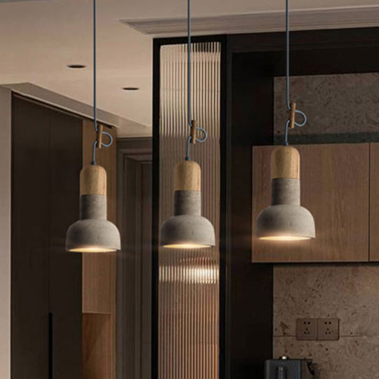 Plafonnier de salle à manger minimaliste - Design inspiré d'une lampe de poche - Ciment - Éclairage de plafond à 1 tête