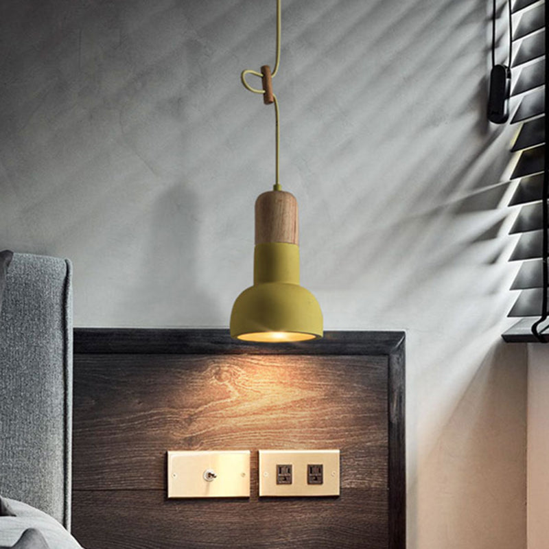 Plafonnier de salle à manger minimaliste - Design inspiré d'une lampe de poche - Ciment - Éclairage de plafond à 1 tête