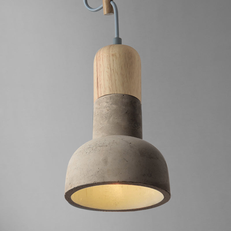 Plafonnier de salle à manger minimaliste - Design inspiré d'une lampe de poche - Ciment - Éclairage de plafond à 1 tête