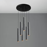 Nordic Style Grey Cement Cylinder Pendant Light For Dining Room Ceiling 6 / Medium