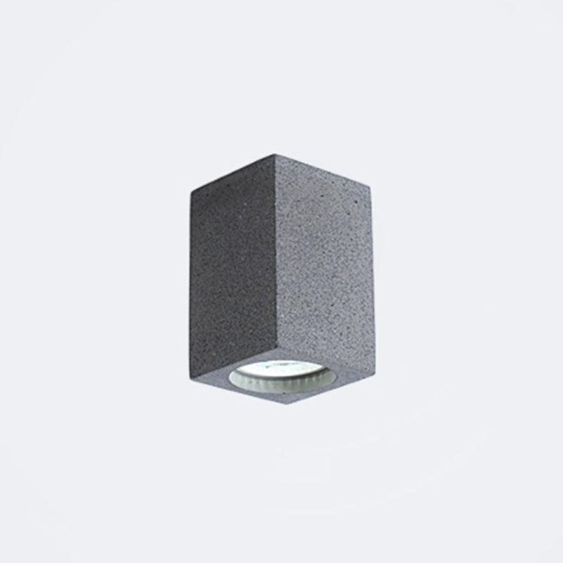 Rectangular Led Flush Mount Ceiling Light - Sleek & Stylish Cement Finish For Bedroom Dark Gray / 4’