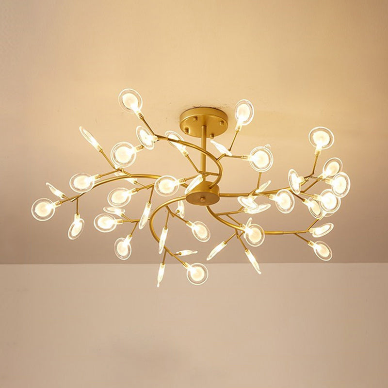 Simplistic Metal Swirling Chandelier Pendant Light With Led Ideal For Dining Room Decor 45 / Clear