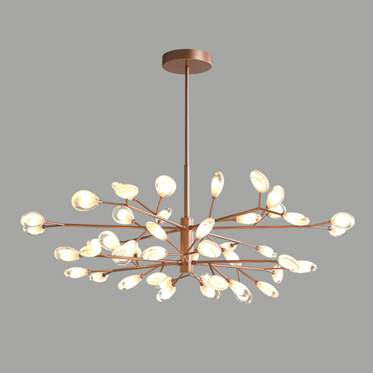 Sputnik Firefly Modern Led Ceiling Light - Acrylic Chandelier Fixture For Living Room 48 / Rose Gold
