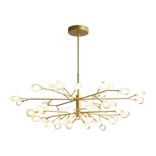Sputnik Firefly Modern Led Ceiling Light - Acrylic Chandelier Fixture For Living Room