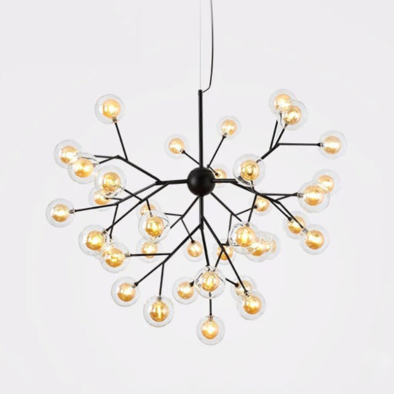 Firefly Led Glass Chandelier - Nordic Style Suspension Lighting For Living Room 36 / Tan