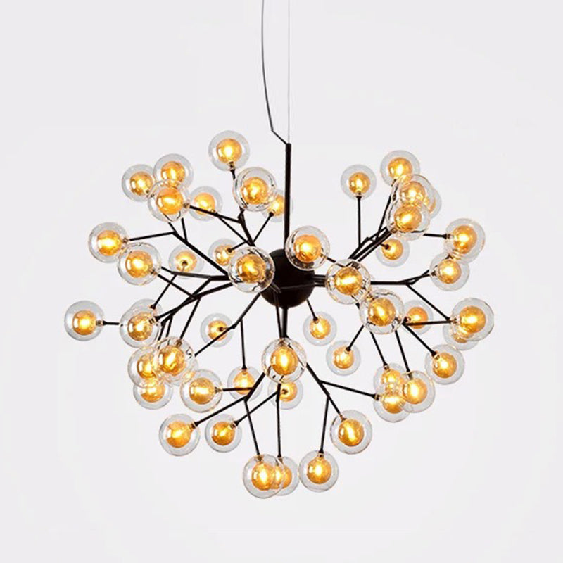 Firefly Led Glass Chandelier - Nordic Style Suspension Lighting For Living Room 45 / Tan