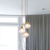 Vintage Geometrical Blown Glass Pendant Hanging Lamp In Gold - 1-Light For Restaurants / Globe