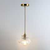 Retro Glass Pendant Light With Gold Shading For Restaurants - 1 Head Suspended Ceiling Fixture / O