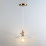 Retro Glass Pendant Light With Gold Shading For Restaurants - 1 Head Suspended Ceiling Fixture / N