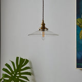Flared Glass Industrial Pendant Light - Ideal For Dining Room Decoration Clear