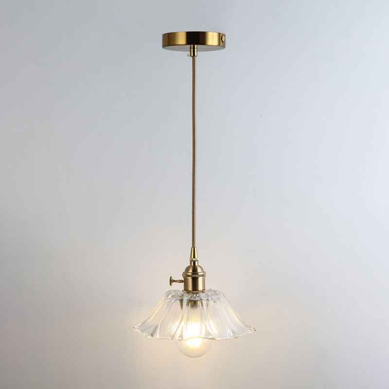 Clear Glass Pendant Lighting Fixture With Simplicity Shaded Hanging Light / W