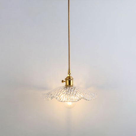 Shaded Pendant Light With Clear Textured Glass - Simplicity Series / X