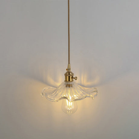 Shaded Pendant Light With Clear Textured Glass - Simplicity Series / H