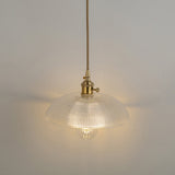 Shaded Pendant Light With Clear Textured Glass - Simplicity Series / K