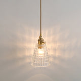 Shaded Pendant Light With Clear Textured Glass - Simplicity Series / V