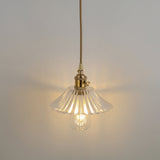 Shaded Pendant Light With Clear Textured Glass - Simplicity Series / M